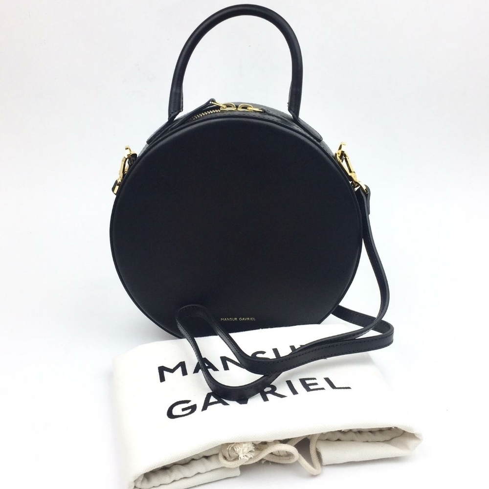 MANSUR GAVRIEL Calfskin Leather Circle Crossbody B